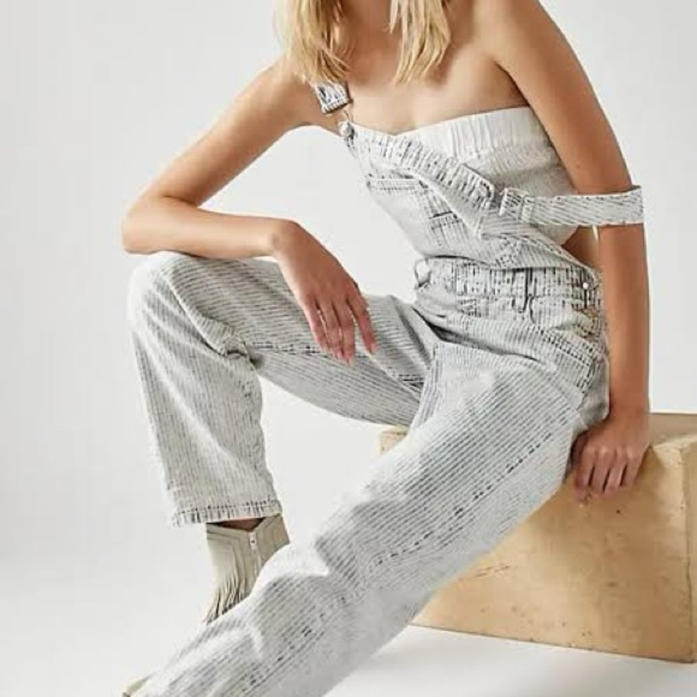 Free People Ziggy Railroad Overalls, Sz XL